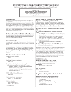 INSTRUCTIONS FOR CAMPUS TELEPHONE USE