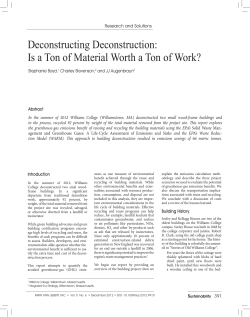 Deconstructing Deconstruction: Is a Ton of Material Worth a Ton of