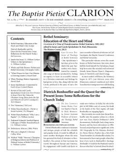 The Baptist Pietist CLARION
