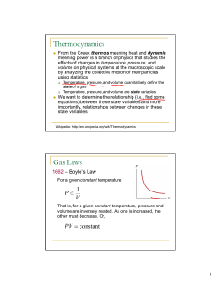Thermodynamics Gas Laws