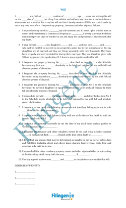 I, , son/wife of ______ ,resident of ,age ____ years, am making this