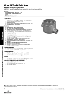 GR and GRF Conduit Outlet Boxes Catalog Pages November 2016