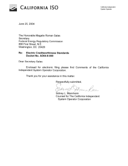 Comments of the California ISO in Docket No. AD04-8-000