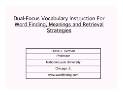 Dual-Focus Vocabulary Instruction For Word Finding