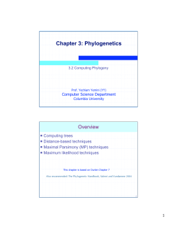 3.2 Computing Phylogeny - Columbia CS