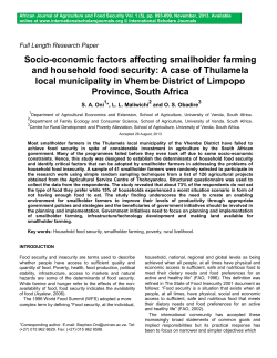 Socio-economic factors affecting smallholder farming and