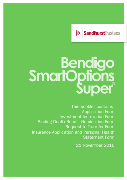 This booklet contains: Application Form Investment Instruction Form