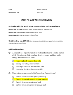 EARTH`S SURFACE TEST REVIEW