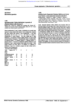 SECTION 1 Biochemical genetics