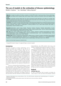 The use of models in the estimation of disease epidemiology