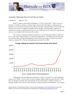 Australia: Running Out of Luck Down Under