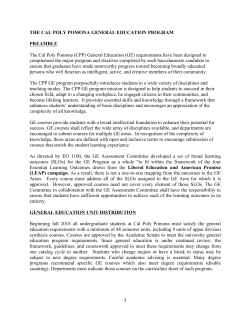 General Education Program for Semester Calendar