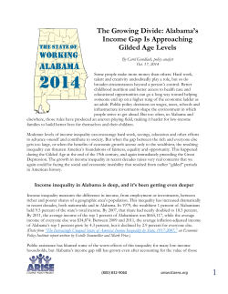 The Growing Divide: Alabama`s Income Gap Is Approaching Gilded