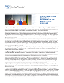reach: registration, evaluation, authorisation and