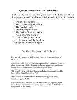 Quranic corrections of the Jewish Bible Meticulously and precisely