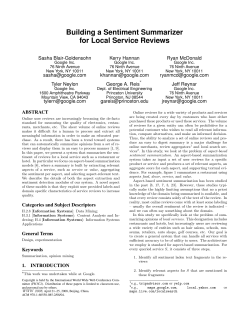 Building a Sentiment Summarizer for Local Service Reviews