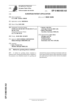 Method for grinding silicon metalloid - European Patent Office