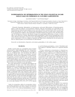 environmental sex determination in the genus equisetum
