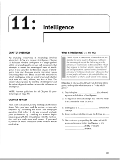 Chapter 11 Intelligence