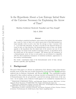 Is the Hypothesis About a Low Entropy Initial State of the