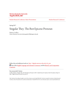 Singular They: The Best Epicene Pronoun - TopSCHOLAR