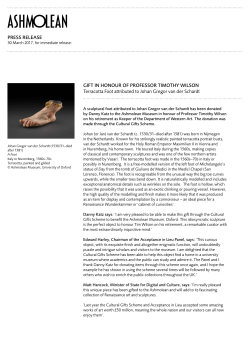 Gift in Honour of Professor Timothy Wilson