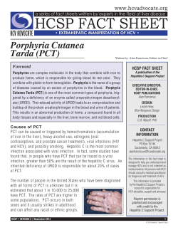 Porphyria Cutanea Tarda (PCT)