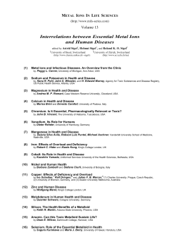 Interrelations between Essential Metal Ions and Human