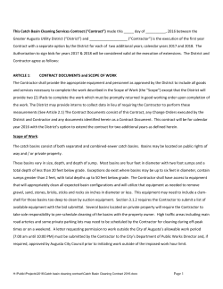 This Catch Basin Cleaning Services Contract (&ldquo;Contract&rdquo;) made this