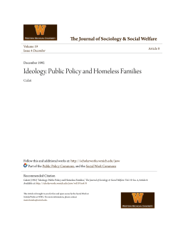 Ideology. Public Policy and Homeless Families