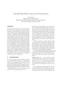 A parallel algorithmic version of the Local Lemma