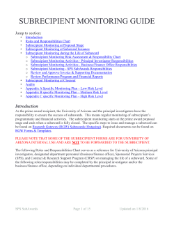 subrecipient monitoring guide - Research Gateway