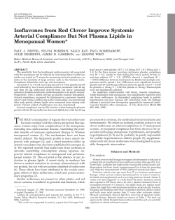 Isoflavones from Red Clover Improve Systemic Arterial Compliance