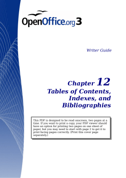 Creating Tables of Contents, Indexes and Bibliographies