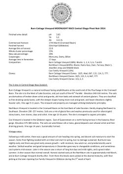 Tasting Notes - Burn Cottage
