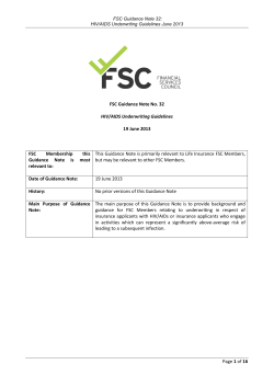 HIV/AIDS Underwriting Guidelines