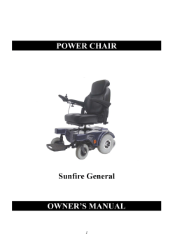 POWER CHAIR Sunfire General OWNER`S MANUAL