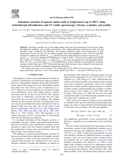 Ionization constants of aqueous amino acids at temperatures up to