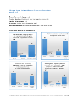 Change Agent Network Forum Summary Evaluation