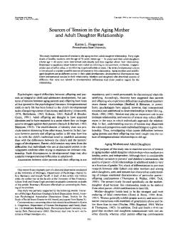 Sources of Tension in the Aging Mother and Adult Daughter