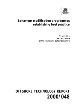 Behaviour modification programmes: establishing best practice