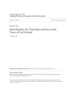 Individualism, the Total State and Race in the Views of Carl Schmitt