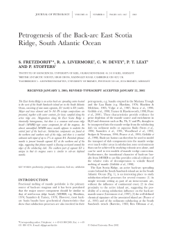 Petrogenesis of the Back-arc East Scotia Ridge, South Atlantic Ocean