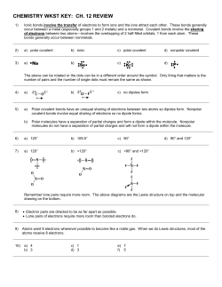 CHEMISTRY WKST KEY: CH. 12 REVIEW