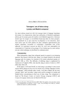 Teenagers` use of taboo slang