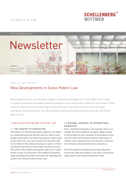 Newsletter - Schellenberg Wittmer