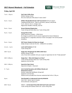 Printable Schedule  - William Woods University