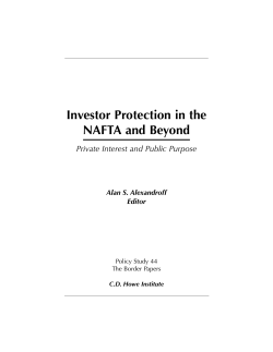 Investor Protection in the NAFTA and Beyond
