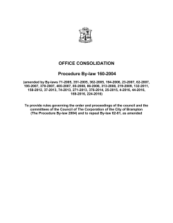 Procedure By-law 160-2004