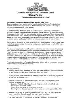 Sleep Policy - Clarendon Primary School